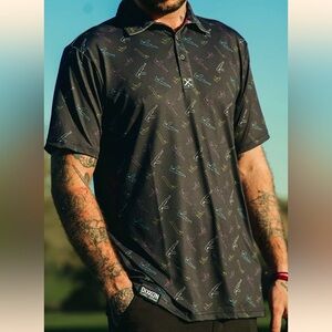 DIXXON LG BLACK PEW PEW PARTY POLO